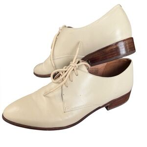 Madewell The Jess‎ Oxford Shoes Cream Ivory Leather Size 7.5 Originally $144